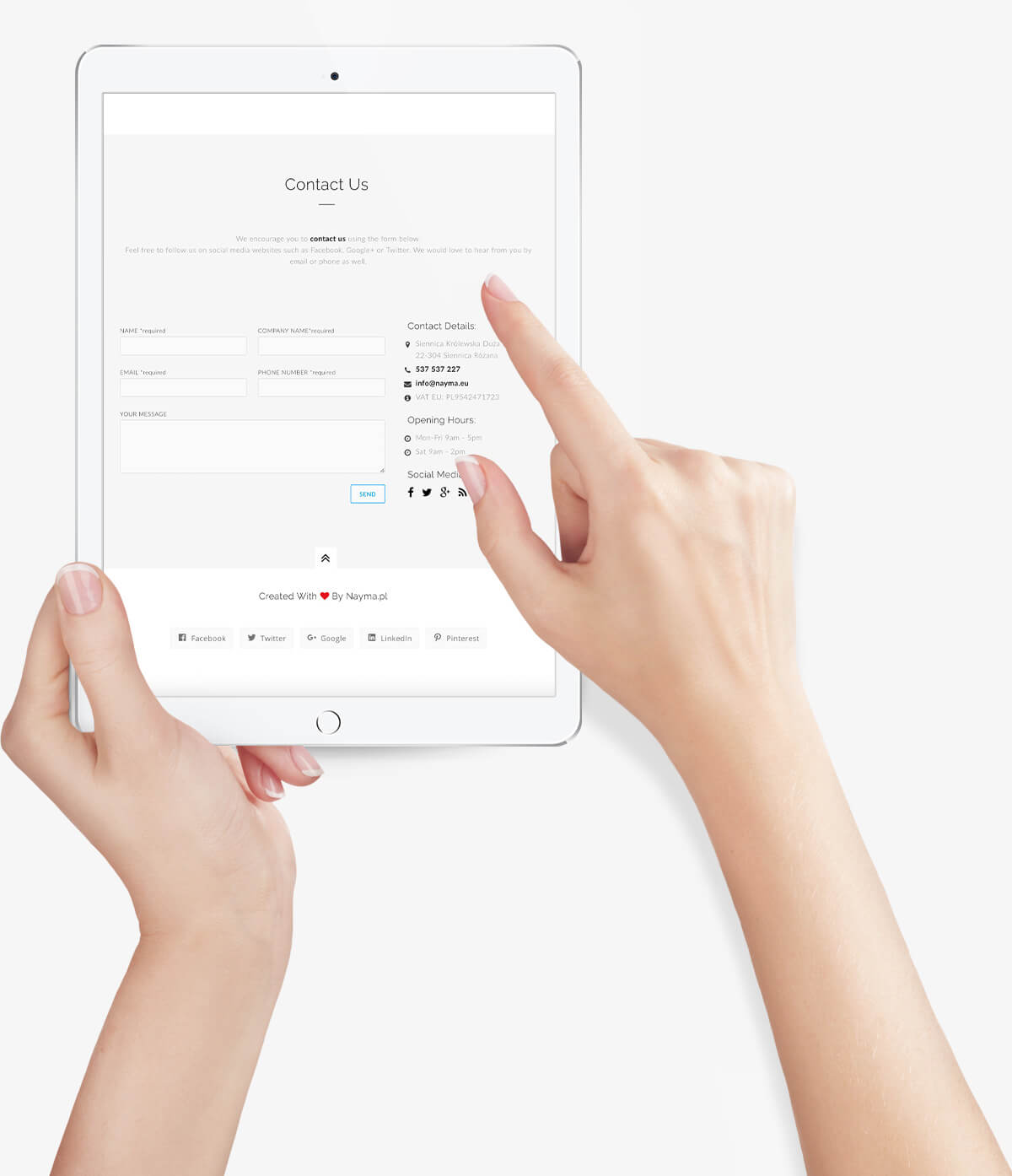 Projektowanie stron www ipad air 2 nayma.pl